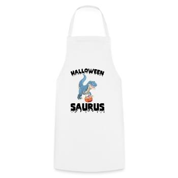 Halloween Dino with Pumpkin Halloween Saurus - Cooking Apron - white - Front - AI Model Male 185 dark (185cm)