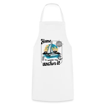 Catamaran Bateau Voilier Voilier Yacht Ancre - Tablier de cuisine - blanc - Devant - AI Model Male 185 dark (185cm)