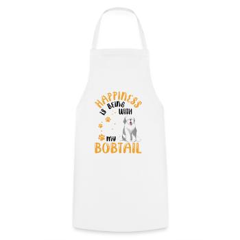 Bobtail Makes Happy Old English Sheepdog - Cooking Apron - white - Front - AI Model Male 185 dark (185cm)