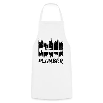 Plombier - Tablier de cuisine - blanc - Devant - AI Model Male 185 dark (185cm)