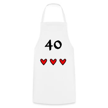 ANNIVERSARY. HAPPY BIRTHDAY. HAPPY BIRTHDAY. - Cooking Apron - white - Front - AI Model Male 185 dark (185cm)