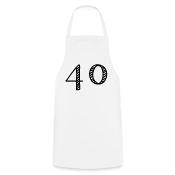 ANNIVERSARY. HAPPY BIRTHDAY. HAPPY BIRTHDAY. - Cooking Apron - white - Front - AI Model Male 185 dark (185cm)