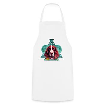 Hunde Hunderasse Zubehör Englisch Springer-Spaniel - Kochschürze - Weiß - Vorne - AI Model Male 185 dark (185cm)