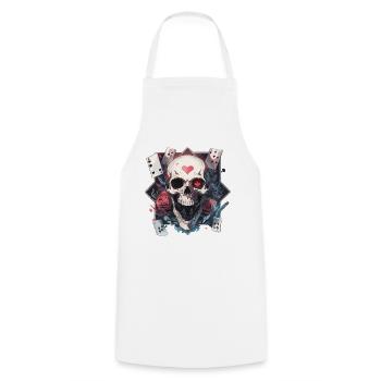 Poker Joueur de poker Jeu de cartes de casino - Tablier de cuisine - blanc - Devant - AI Model Male 185 dark (185cm)
