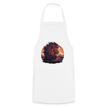 Lion, Wildcat, Lion's Head, Lion, Baby, Big Cat - Cooking Apron - white - Front - AI Model Male 185 dark (185cm)