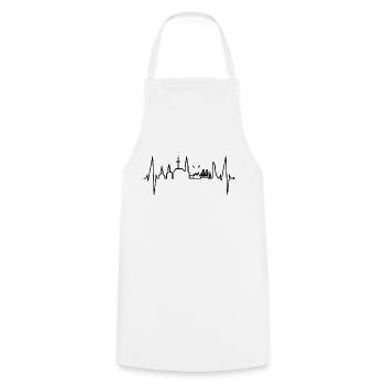 Kiel Skyline Herzschlag Fan Herz Liebe Love Kieler - Kochschürze - Weiß - Vorne - AI Model Male 185 dark (185cm)