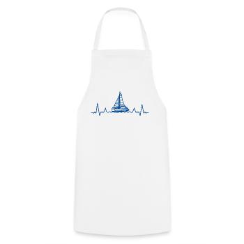 Catamaran Bateau Voilier Voilier Sailor Heartbeat - Tablier de cuisine - blanc - Devant - AI Model Male 185 dark (185cm)