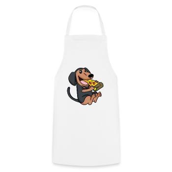 Coonhound Dog Pizza - Cooking Apron - white - Front - AI Model Male 185 dark (185cm)