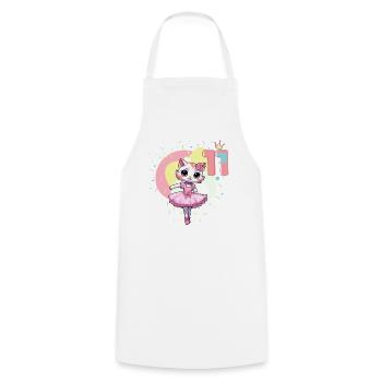 Girl ballet ballerina cats 11 years old 11th - Cooking Apron - white - Front - AI Model Male 185 dark (185cm)