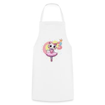 Girls ballet ballerina cats 3 years old 3. - Cooking Apron - white - Front - AI Model Male 185 dark (185cm)