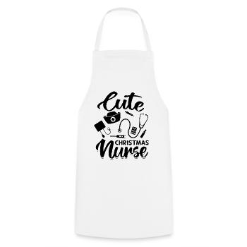 Cute Christmas Nurse - Cooking Apron - white - Front - AI Model Male 185 dark (185cm)