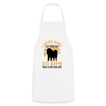 Work for Do Khyi Tibetan Mastiff - Cooking Apron - white - Front - AI Model Male 185 dark (185cm)