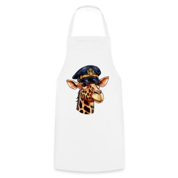 Girafe Policier - Tablier de cuisine - blanc - Devant - AI Model Male 185 dark (185cm)