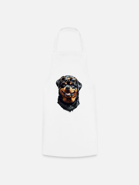 Cooler Rottweiler Freund Begleiter Hunde Design - Kochschürze - Weiß