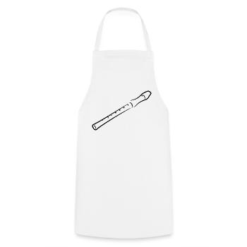 Flute Drawing - Cooking Apron - white - Front - AI Model Male 185 dark (185cm)