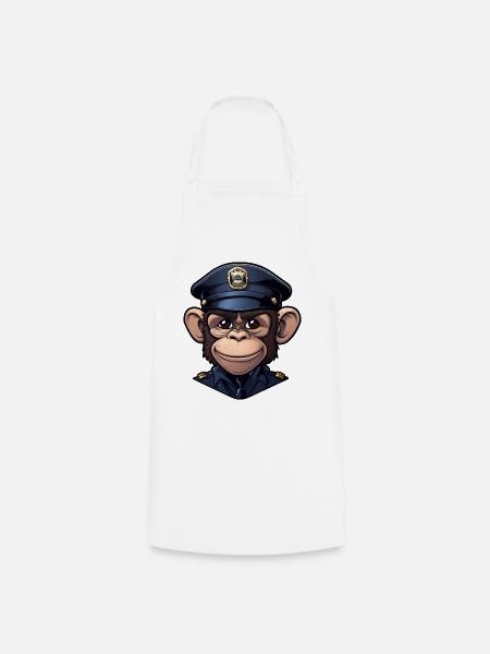Polizei Affe - Kochschürze - Weiß