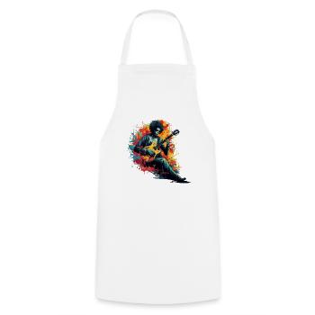 Gitarristen-tshirt E-Gitarren-Saiten - Kochschürze - Weiß - Vorne - AI Model Male 185 dark (185cm)