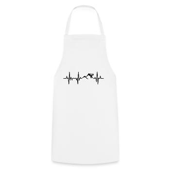Mountain biker palpitations ECG - Cooking Apron - white - Front - AI Model Male 185 dark (185cm)