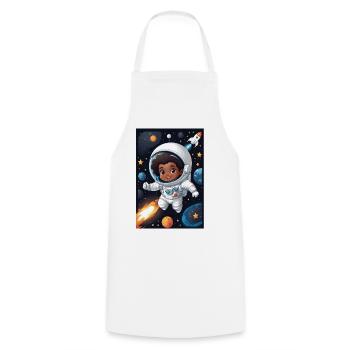 Weltraumkind mit Astronautenanzug - Kochschürze - Weiß - Vorne - AI Model Male 185 dark (185cm)