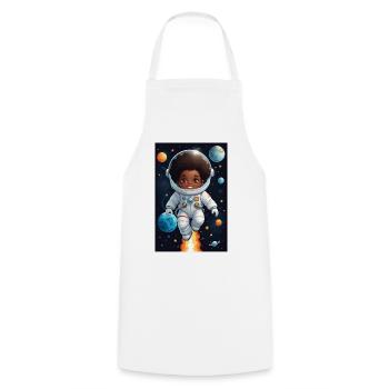 Space adventurer kid's face - Cooking Apron - white - Front - AI Model Male 185 dark (185cm)