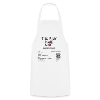 Vacation Travel Quote - This Is My Plane - Cooking Apron - white - Front - AI Model Male 185 dark (185cm)