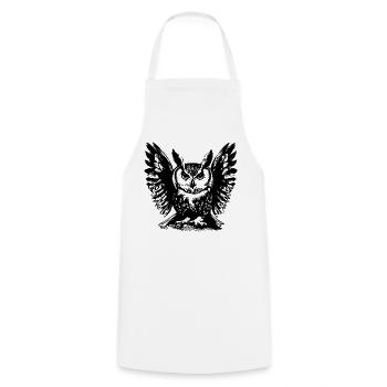 Hibou1 - Tablier de cuisine - blanc - Devant - AI Model Male 185 dark (185cm)