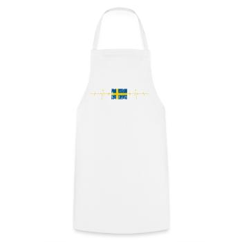 Schweden-Flagge Herzschlag - Kochschürze - Weiß - Vorne - AI Model Male 185 dark (185cm)