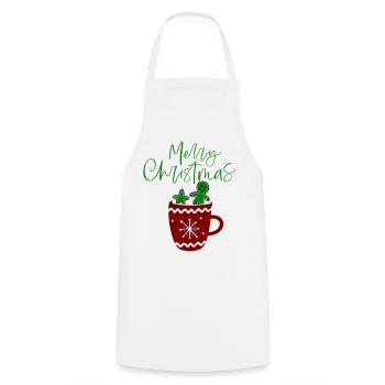 Joyeux Noël, Biscuits - Tablier de cuisine - blanc - Devant - AI Model Male 185 dark (185cm)