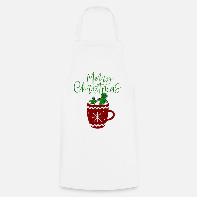 Merry Christmas, Plätzchen - Kochschürze - Weiß