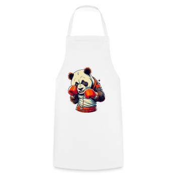 Panda Boxen - Kochschürze - Weiß - Vorne - AI Model Male 185 dark (185cm)