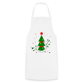 Noël, Arbre De Noël - Tablier de cuisine - blanc - Devant - AI Model Male 185 dark (185cm)