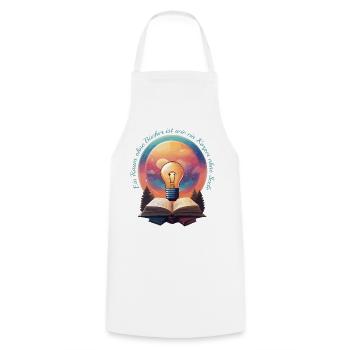 Books Nerd - Cooking Apron - white - Front - AI Model Male 185 dark (185cm)