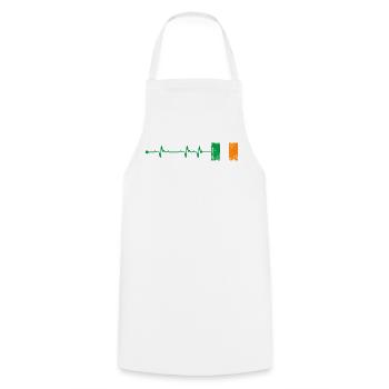 Drapeau de l’Irlande Heartbeat - Tablier de cuisine - blanc - Devant - AI Model Male 185 dark (185cm)