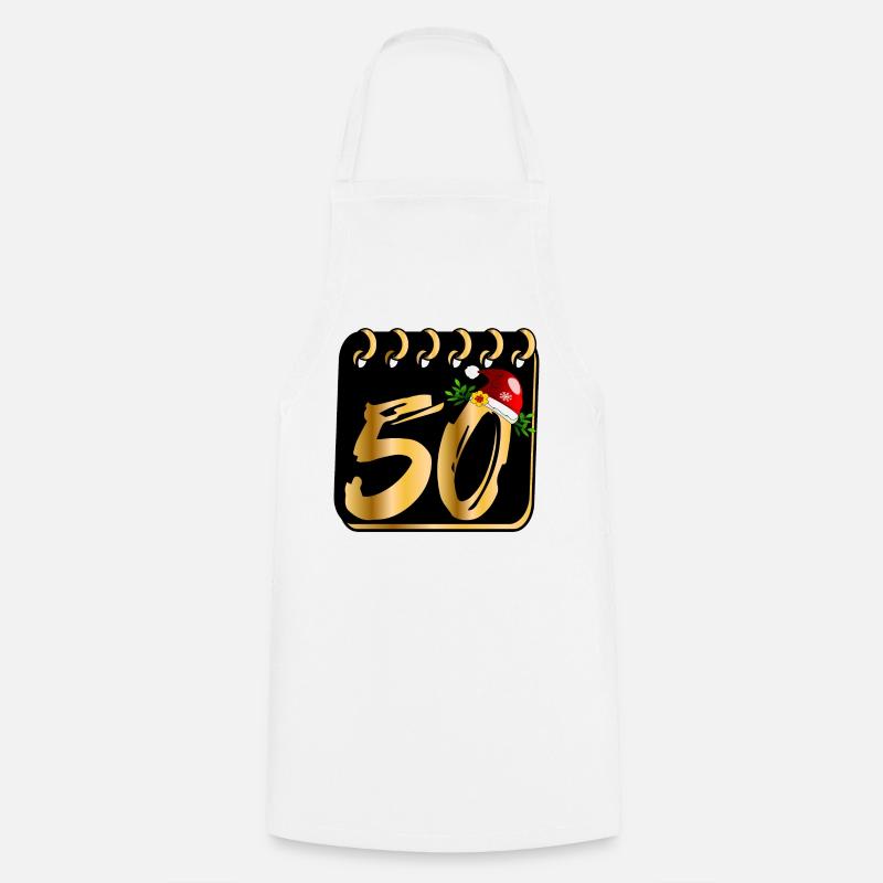 50 ans - 50 décembre Noël - Tablier de cuisine - blanc