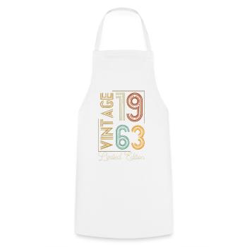 Vintage 1963 Limited Edition Aged to Perfection - Cooking Apron - white - Front - AI Model Male 185 dark (185cm)
