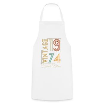 Vintage 1974 Limited Edition Aged to Perfection - Tablier de cuisine - blanc - Devant - AI Model Male 185 dark (185cm)