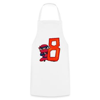 8 Year Old Birthday Boy Ninja - I'm 8 - Cooking Apron - white - Front - AI Model Male 185 dark (185cm)