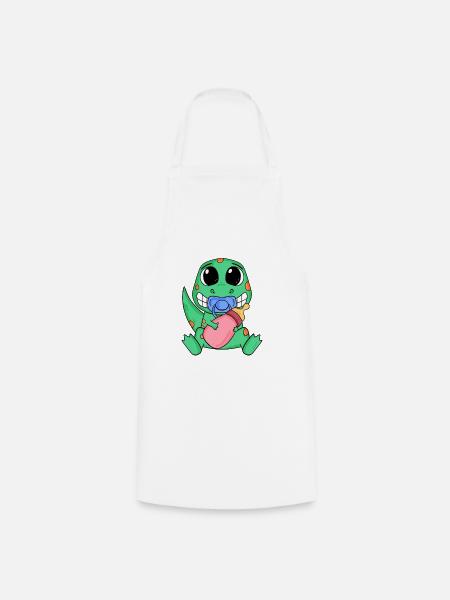 Baby Dino Motiv - Kochschürze - Weiß