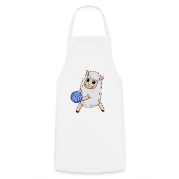 Mouton de volley-ball - Tablier de cuisine - blanc - Devant - AI Model Male 185 dark (185cm)