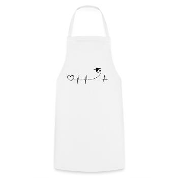 Skateboarding Heartbeat Skateboard Skateboarder - Cooking Apron - white - Front - AI Model Male 185 dark (185cm)