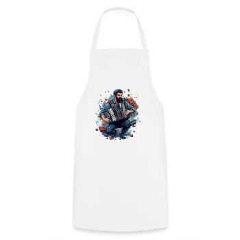 Accordéon Musicien Accordéon Accordéon Shantys Music - Tablier de cuisine - blanc - Devant - AI Model Male 185 dark (185cm)