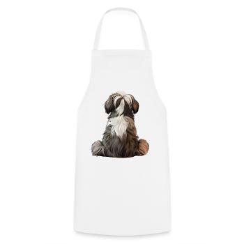Shih Tzu - Kochschürze - Weiß - Vorne - AI Model Male 185 dark (185cm)