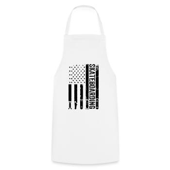 Skatepark Skateboarding US Flag - Cooking Apron - white - Front - AI Model Male 185 dark (185cm)