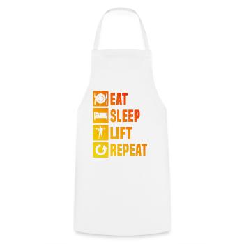 Cardio Endurance Training Women Weightlifting - Cooking Apron - white - Front - AI Model Male 185 dark (185cm)