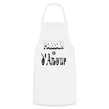 Parrain Amour Cœur - Tablier de cuisine - blanc - Devant - AI Model Male 185 dark (185cm)