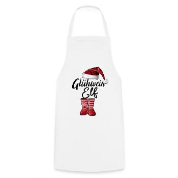 Weihnachten Glühwein Elf: Wichtelgeschenke - Kochschürze - Weiß - Vorne - AI Model Male 185 dark (185cm)