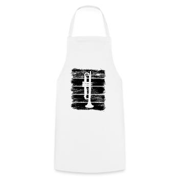 Croquis Trompette - Tablier de cuisine - blanc - Devant - AI Model Male 185 dark (185cm)