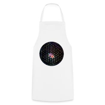 Fleur de vie arc-en-ciel Design - Tablier de cuisine - blanc - Devant - AI Model Male 185 dark (185cm)