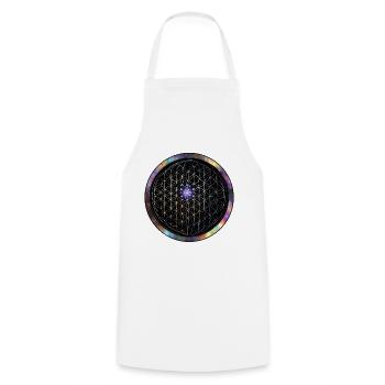 Fleur de Vie Cosmos Circle - Tablier de cuisine - blanc - Devant - AI Model Male 185 dark (185cm)