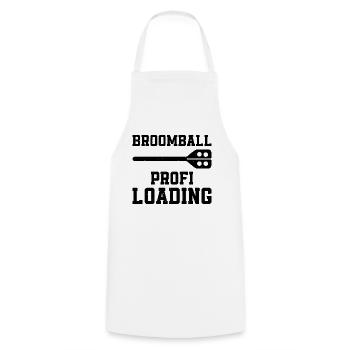 Broomball Pro Loading - Playing Broomball Player - Cooking Apron - white - Front - AI Model Male 185 dark (185cm)